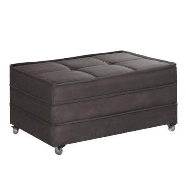 Imagem de Puff Cama Solteiro Dobravel Com Rodízios - LINDECOR, Marrom