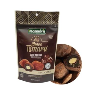 Imagem de BOMBOM VEGANO DE TÂMARA SABOR CHOCOLATE 70% CHOCOTÂMARA VEGANUTRIS 100G