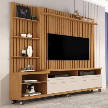 Imagem de Estante Home Theater para Tv 60 Polegadas Nobre marrom / Off white