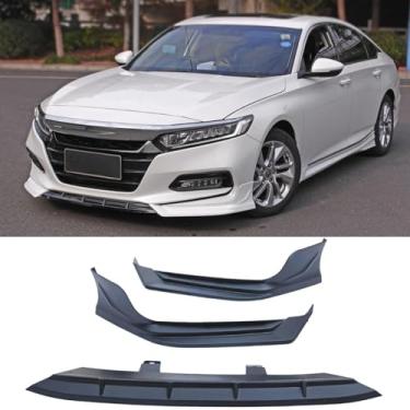 Imagem de Capa de para-choque dianteiro compatível com Accord 10ª geração 2018-2021 Kit de carroceria Avental Frontal Guarda Acessórios para Carro (Aparência de Fibra de Carbono)