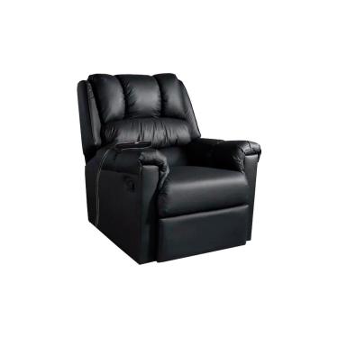 Imagem de Poltrona Reclinável c/ Massagem p/ Sala Vermont Zero Wall Courano Preto - Probel