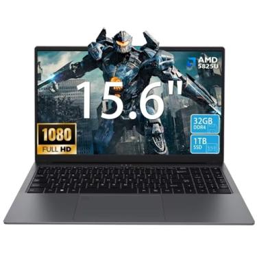 Imagem de Laptop para jogos de 15,6 polegadas – Processador AMD Ryzen 7 5825U (8C/16T, 2,0-4,5GHz), placa de vídeo AMD Radeon, 32 GB DDR4 RAM 1 TB NVMe SSD Laptop com teclado retroiluminado, leitor de impressão