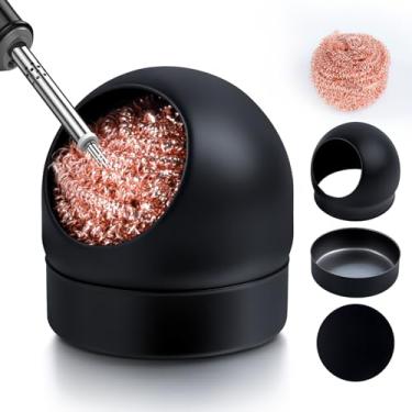 Imagem de Limpador de ponta de ferro de solda LXIANGN antiderrapante, kit de limpeza de ponta de latão e suporte de base para limpeza de ferros de solda e pontas, sem necessidade de água