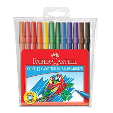 Imagem de Canetinha com 12 Cores Estojo Cartão, Faber-Castell, 15.0112CZF, Multicor