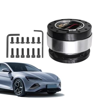 Imagem de Volante de liberação rápida - Cubo rápido de volante de alumínio, adaptador compacto removível de substituição ajustável para corrida automotiva, drift, carro, barco, aventura