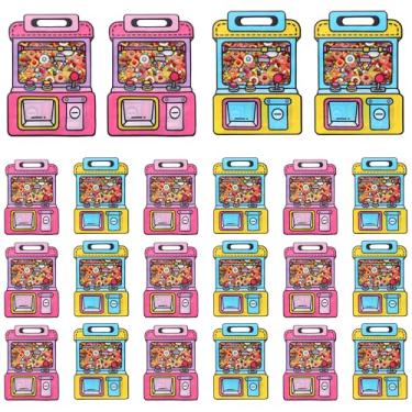 Imagem de Lati Sacolas de presente fofas para crianças – 20 peças de plástico grandes reutilizáveis pré-cheias sacolas de lembrancinhas de festa com alças para devolução de presente de aniversário, lanche,