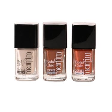 Imagem de Kit 3 Esmaltes Marfim | Pincel Anatômico, Hipoalergênico, Longa Duração, Secagem Rápida (Areia + Cerâmica + Argila)