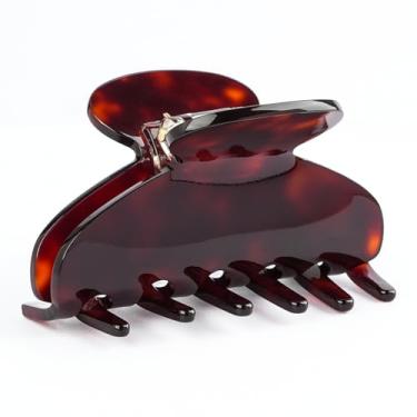 Imagem de MAORULU Grampo de garra de acetato médio fofo para mulheres e meninas, clipes de garra de tartaruga de 7,6 cm para cabelos finos e médios grossos, clipe de banana francesa durável com caixa de