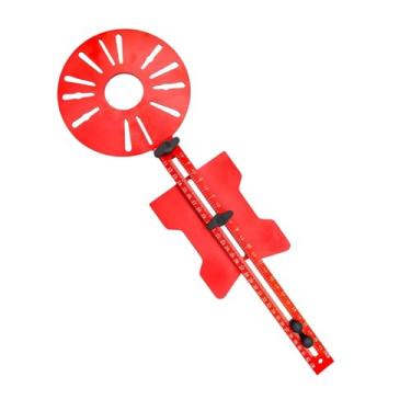 Imagem de Ioensy Gabarito para fresagem de fresagem, ranhuras, suporte para armários, ferragens, corte de círculos de roteamento, gabarito para corte de círculos de, Vermelho