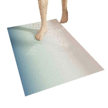Imagem de Tapete de chuveiro antiderrapante, tapete seguro de bucha de PVC, tapetes de banheiro confortáveis, acessórios de banheiro de secagem rápida, almofadas de aderência para segurança de banheiro no chão