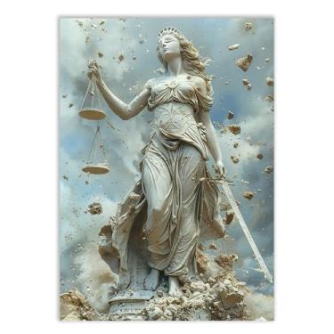 Imagem de Placa Decorativa Deusa Themis Ilustração Estatua Decoração Poster Quarto Sala