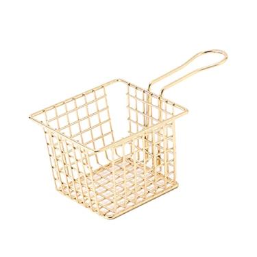 Imagem de AYNEFY Fryer Basket Iron Durable French Fry Solder Com Alça para Restaurante Casa de Comida Em Casa (Imitação de ouro)
