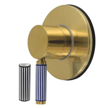 Imagem de Kingston Brass KS3037KPS Verona Válvula de desvio de três vias de manípulo único com kit de acabamento redondo, latão escovado