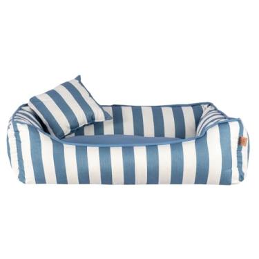 Imagem de Cama caminha com ziper pequena para pet de pequeno porte - cachorros e gatos - Pet(Listra azul)