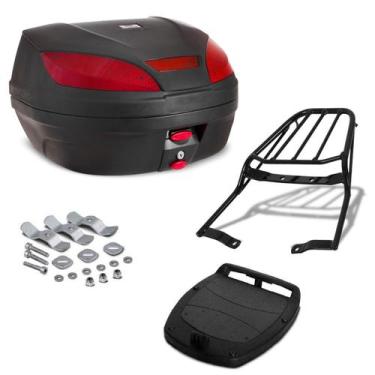 Imagem de Baú Bauelto 52 Litros Pro Tork Com Bagageiro Moto Dafra Speed, PRETO