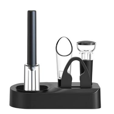 Imagem de Kit Acessórios para Vinho com Abridor Aerador Tampa a Vácuo Cortador d