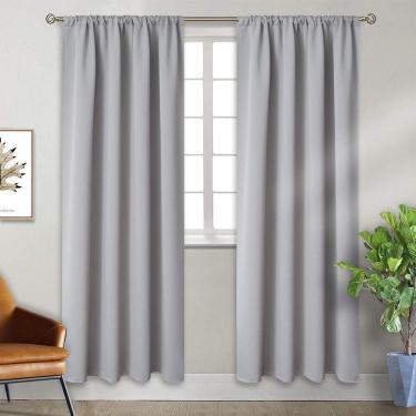 Imagem de Cortinas BGment com isolamento térmico Blackout 107x213cm Cinza claro