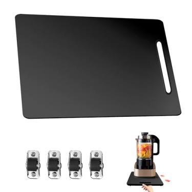 Imagem de Deslizador de eletrodomésticos de bambu, bandeja deslizante elegante para cafeteira e utensílios de cozinha pesados, bandeja de enrolar com rodas de borracha, tapete de bancada desliza facilmente sob