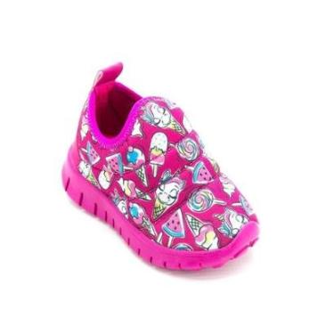 Imagem de Tênis Infantil Menina Guimi Calce Fácil Sorvete Unicórnio 510 - Rosa-Feminino