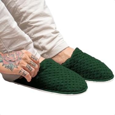 Imagem de Pantufa Chinelo Masculina Microfibra Flannel Aveludada Pollo (Verde, BR, Adulto, Faixa Numérico, 39, 40)