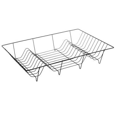 Imagem de Escorredor Louça Secador Básico Metal Black Preto Modelo Retrô 9 Pratos