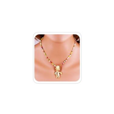 Imagem de LKingel Colar de peixe dourado para mulheres, colares com pingente de peixe, boêmio, colorido, miçangas, colares de praia, verão, praia, sereia, joias, presentes, Cobre, Sem Pedra Preciosa