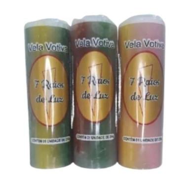 Imagem de Kit 3 und Velas Votivas 7 dias 7 Raios - 260 gr cada - Sete Raios de L