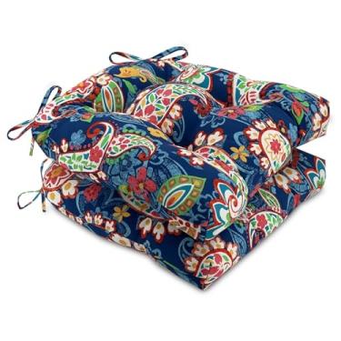 Imagem de Outdoor Chair Cushions, U-Shaped Wicker Seat Cushion, Water-Resistant and Fading-Resistant for Patio Garden Home Office Furniture(Pattern 3)