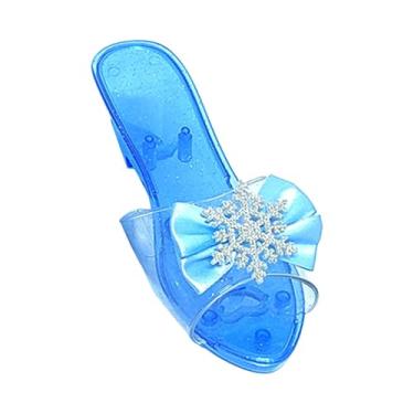 Imagem de KiBcsLic Princesa Vestir Sapatos Brinquedo Versátil Vestir Crianças Saltos para Fantasia Cosplay, Azul