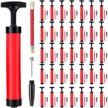 Imagem de Conjunto de 50 bombas de bola, bomba de ar portátil para bolas esportivas, inflador com mangueira de extensão de agulha, bomba de futebol para futebol, basquete, vôlei, balão de água, Natal, crianças,