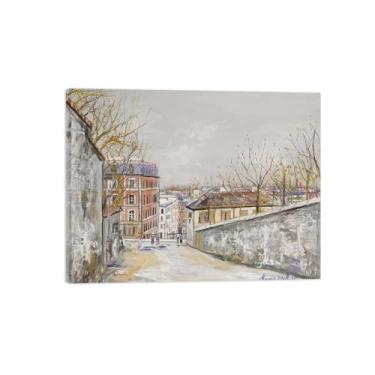 Imagem de Marice Utrilo Famosas Pinturas em Tela Embrulhada Arte de Parede Decoração de Parede de Quarto Impressão de Reprodução em Tela - Rua Emoldurada 11/60x80cm24x31inch