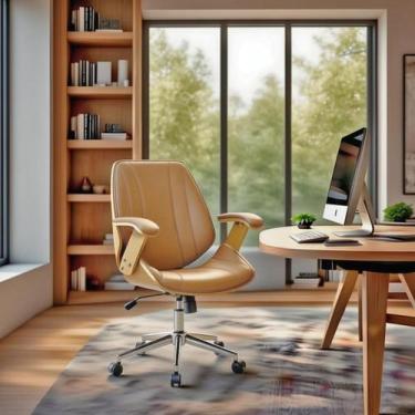 Imagem de Cadeira De Escritório Diretor Cor Caramelo Ergonômica Executiva Girató