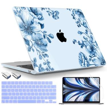 Imagem de TWOLSKOO Compatível com capa M4/M3/M2 MacBook Air 13,5 polegadas 2025 2024 versão 2022 modelo A3240 A3113 A2681, capa rígida de plástico, capa de teclado, adaptador tipo C, protetor de tela, chinês