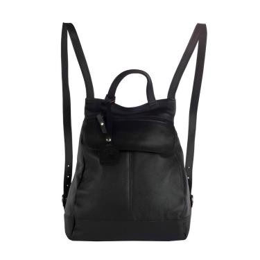 Imagem de Mochila De Couro Maluzinha Compacta E Elegante Preta