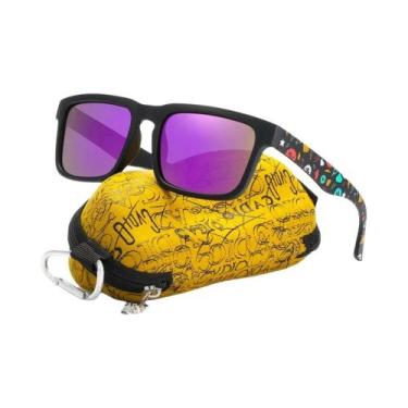 Imagem de Óculos de Sol Polarizados Pretos Foscos Masculinos - Com Estojo e Hast