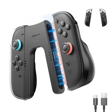 Imagem de JSAUX Ergonomic Switch 2 Charging Grip for Nintendo Switch 2, Magnetic Grip Controller Compatible with Switch 2 Joycons, Play While Charging with LED Indicator& 1.5m/4.9ft Charger Cable-Black