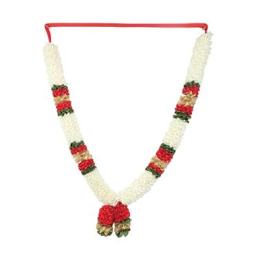 Imagem de Aditri Creation Guirlanda de fita de flores de mala artificial grande ídolo-mala para Deus Pooja Sringar ornamento de artigo para decoração de festival de Ganpati Ganesha tradicional indiana multiuso