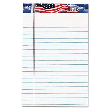 Imagem de TOPS Bloco de notas 75101 American Pride Estreito, 12 x 20 cm, branco, 50 folhas (pacote com 12)