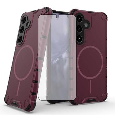 Imagem de Asuwish Capa de celular para Samsung Galaxy S24 Plus S24+ 5G capa magnética com protetor de tela de vidro temperado e acessórios de celular de proteção híbrida robusta S24plus 24S + S 24 24+ mulheres