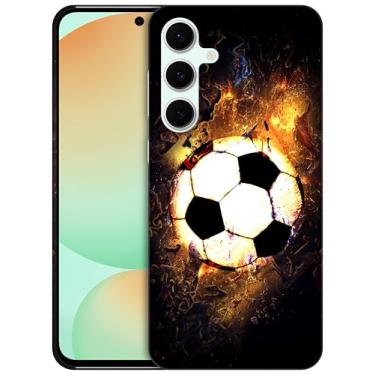 Imagem de GlamCase - Capa de PC impressa Soccer On Fire para S24FE branca