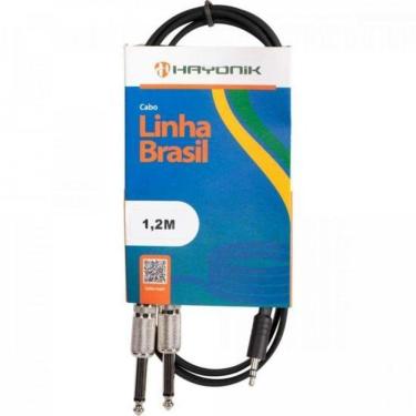 Imagem de Cabo De áudio Linha Brasil P2 Estéreo X 2 P10 Mono 1,5m Preto Hayonik [f003]