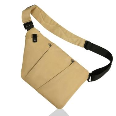 Imagem de brooke kalla Bolsas de viagem transversais antifurto bolsa tiracolo masculina bolsa de ombro para mulheres presentes para viajantes, Ombro direito - amarelo, Pacote com 1