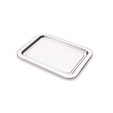 Imagem de Bandeja Retangular 34,5x25cm Lixada Travessa em Inox Forma