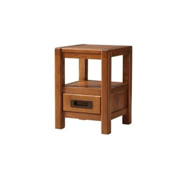 Imagem de Mesa de canto armário de armazenamento de madeira maciça com gavetas em cor marrom pequeno armário para sala de estar, quarto, escritório, para livros, lâmpadas, etc. Mesa lateral de destaque (pequena