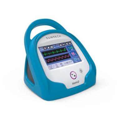 Imagem de Monitor multiparâmetro veterinário SunTech Vet40 com pressão arterial, AccuVet SpO2, temperatura, ECG, capnografia (sensor vendido separadamente), (azul pavão)