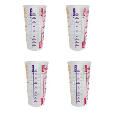Imagem de Kit 4 Copos de Plástico Medidor Dosador 500ML 3205-JAGUAR