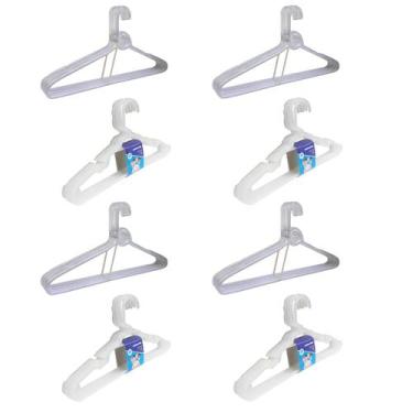 Imagem de Kit 20 Cabides Adulto + 20 Cabides Infantil Transparente - Trioplast