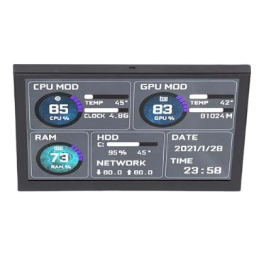 Imagem de VBESTLIFE Tela da Caixa para PC de 5 Polegadas, Painel do Sensor de Caixa PC Tipo C Tipo C, Tela Secundária Compatível Com AIDA64 para Vitórias, CPU GPU RAM HDD Monitoramento