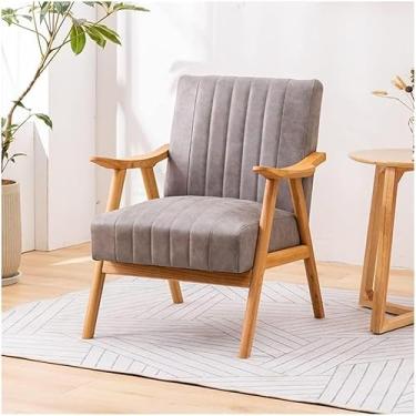 Imagem de Cadeira De Lazer Para Escritório, Cadeira De Sofá Com Estrutura De Madeira E Pano De Tecnologia, Poltrona De Acento Estofada, Cadeira De Leitura Perfeita Para Quarto, Beige B, One Size