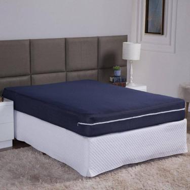 Imagem de Capa De Colchão Queen 30Cm Zíper Protetor Malha Lisa 1 Peça